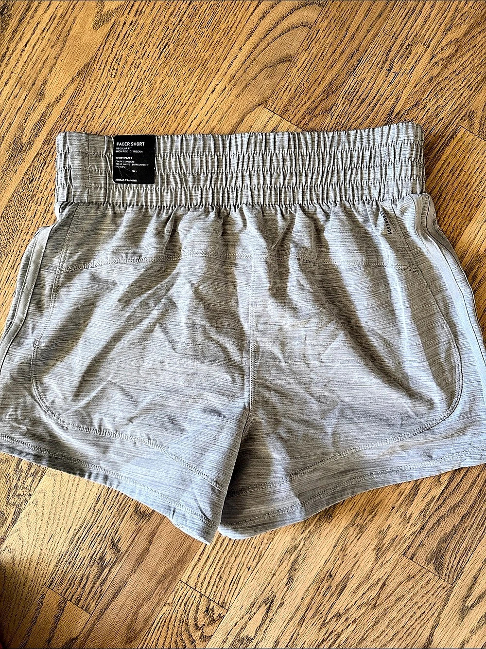 NWT Women’s adidas Pacer Short High Rise 3" Inseam Athletic Shorts Gray Small